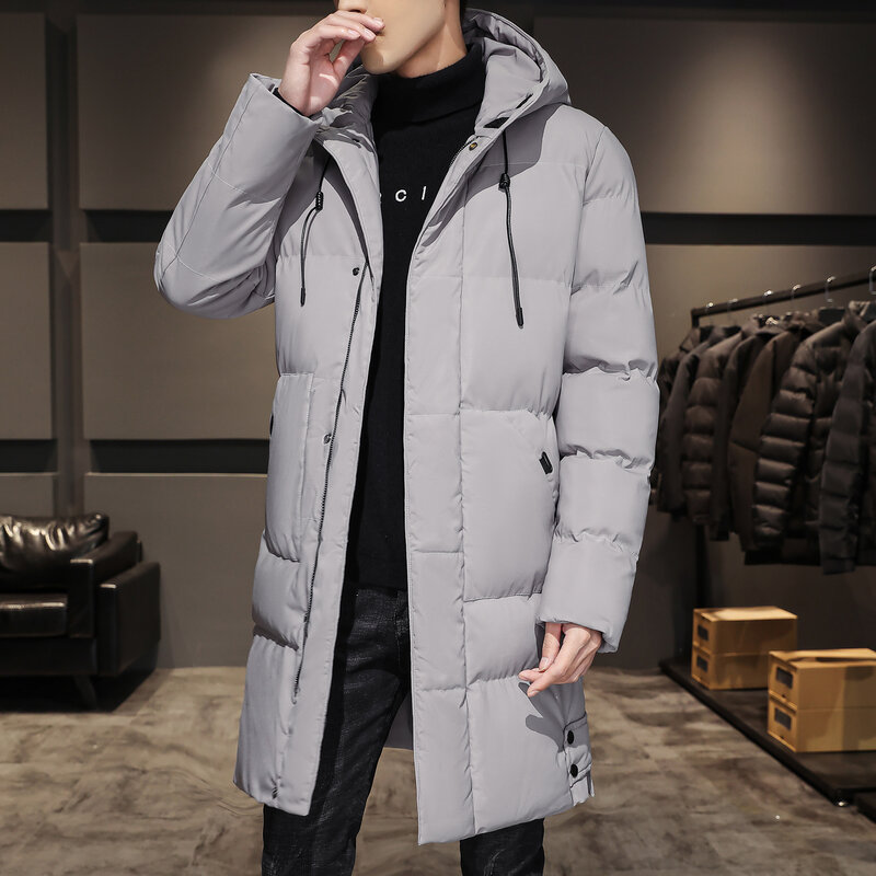 Winter Men's Long Parka Warm Jacket Fleece Liner Hooded Windbreaker Coat Thick Cotton Padded Thermal Parkas Plus SIze 8XL