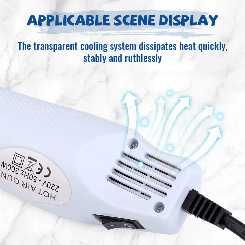 Mini odorà air chaud électrique pour voiture, souffleur de température à souder, bricolage, sécheur à chaud, tube rétractable, rond, 220V