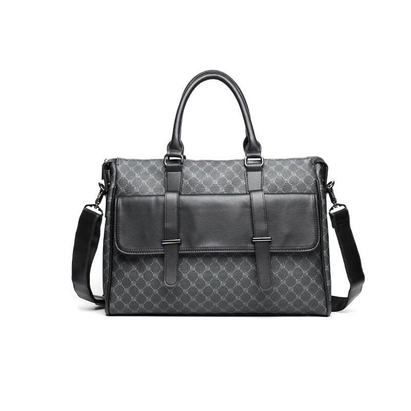 Mode schwarz Leder Aktentasche Designer Laptop Business Wort Handtasche für Männer Arbeits taschen hochwertige Männer Umhängetasche Marke