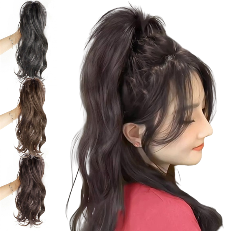 30Cm Fashion Wave Bundels Synthetische Haarknot Krullend Haarband Elastisch Scrunchy Valse Haarstukken Voor Vrouwen Haarspelden