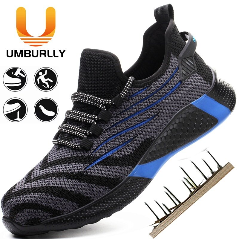 Fashion Spring Autumn New Male Work Shoes Breathable Wear Anti-slip Shoes Men Steel Head Stab-proof Men Sneakers UNISEX