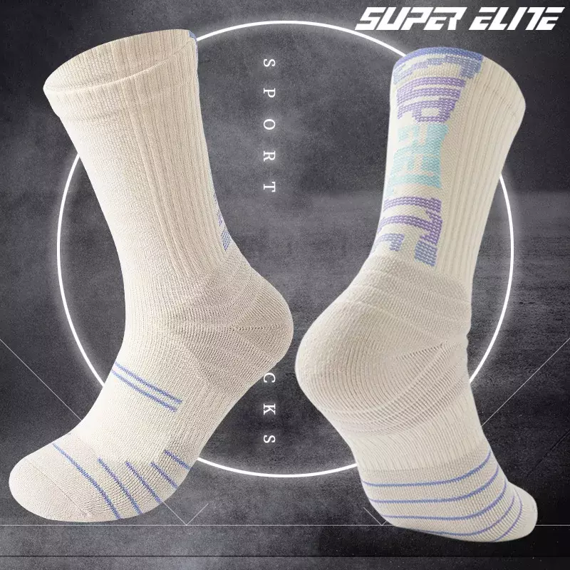 Chaussettes de basket-ball à intervalles intégrés, serviette inconnu de la sueur respirante Elite, saut réel, couple astronomique