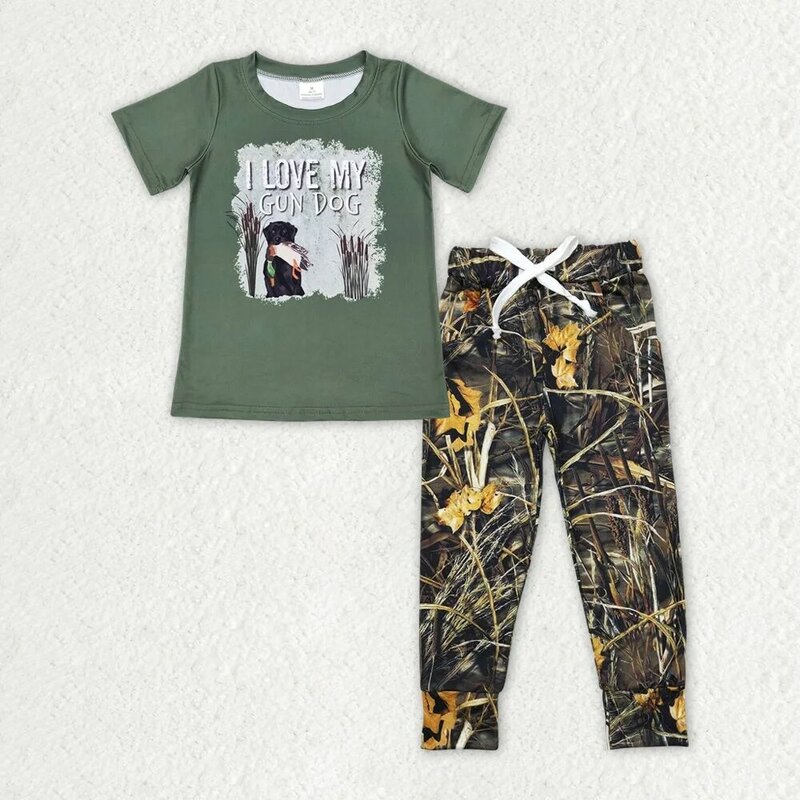 子供用半袖のアヒルと鹿のTシャツセット,幼児用のポケットパンツとパンツ,ベビースーツ,卸売り