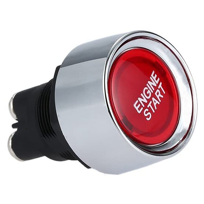 Engine Button Car DC 12V 24V Red Car Start Engine Button Light Switch Button Start Ignition Switch for Racing-Red
