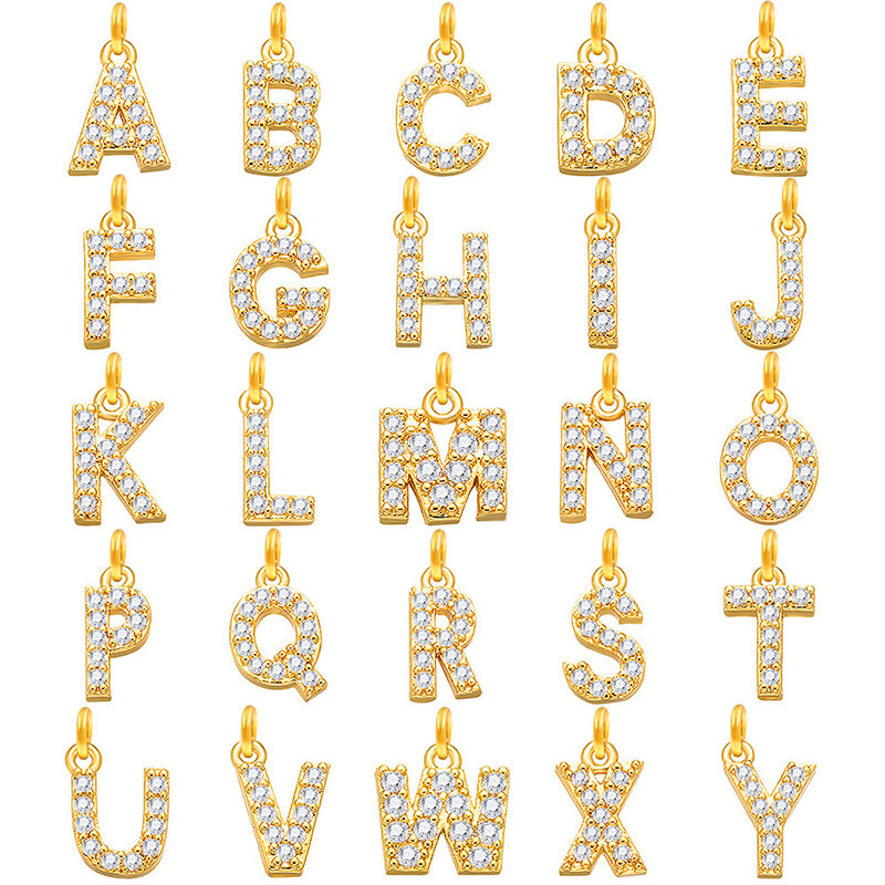 Personifizierte Diy Name Halskette für Frauen Initial Brief Anhänger Zirkon Collares Imitation Perle Kette Schmuck Großhandel