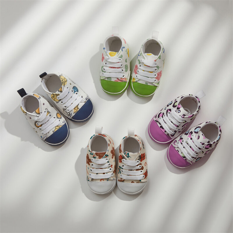 Туфли Tregren для новорожденных девочек 0-18 месяцев, Детская Нескользящая повседневная обувь для прогулок с имбирными пряничками и леопардовым принтом, с цветами, планетами