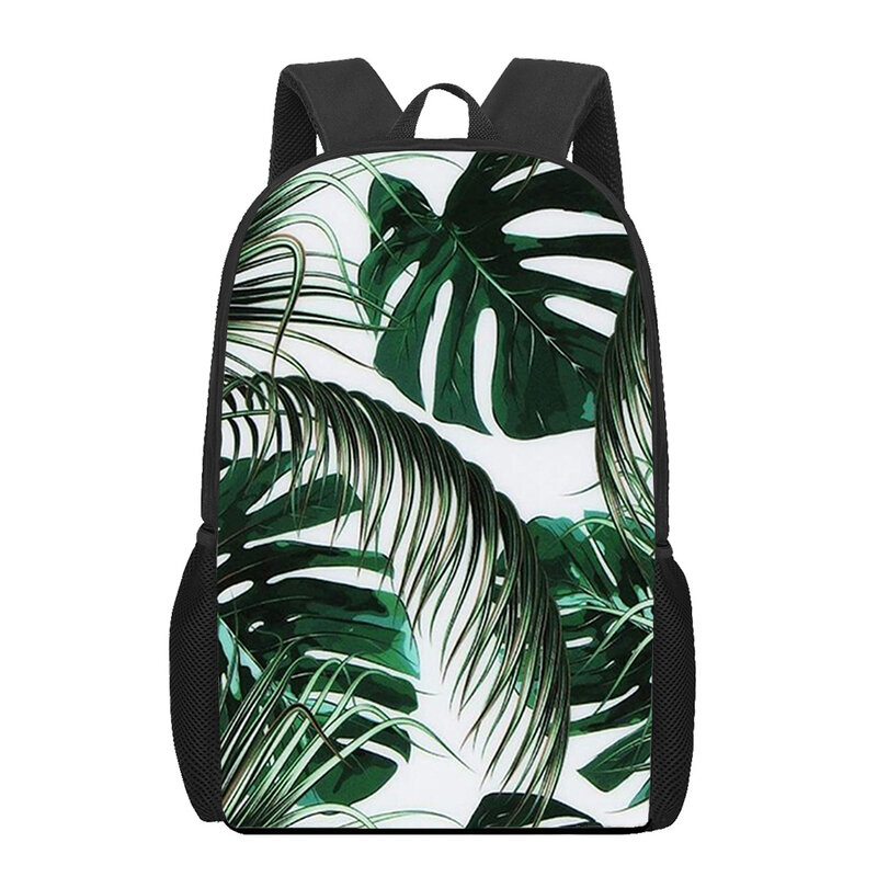 Retro Leaves 3D Print School Backpack for Boys Girls Teenager Kids Book Bag Casual Shoulder Bags 16Inch Large Capacity Backpack