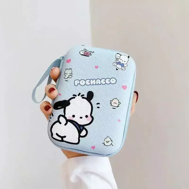 Hello Kitty Sanrio Anime koleksi kartu penyimpanan headphone kotak keras Earphone tas tahan air Data kabel tas pelindung
