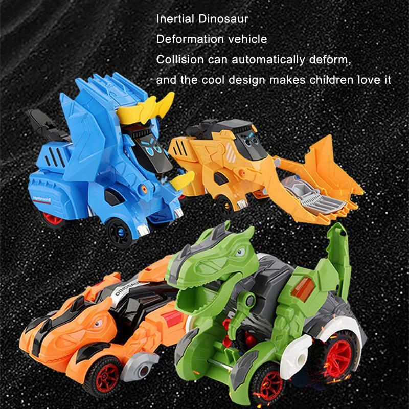 Modelo de simulación de dinosaurio de conversión de estilo Popular, juguetes de colisión y colisión para niños, Red de rompecabezas de coche de inercia, Red Boy