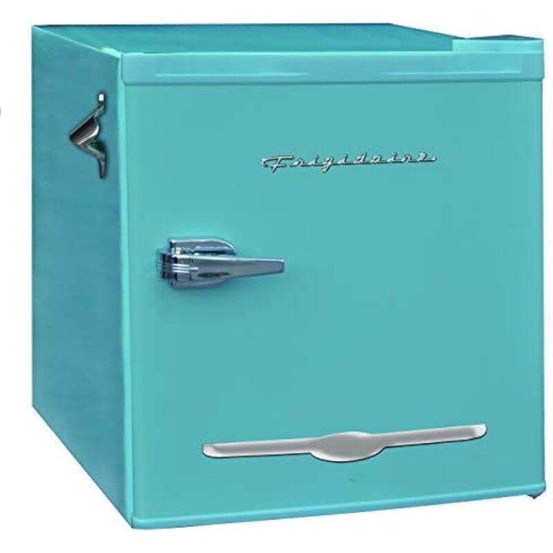 1.6 Cu FT ตู้เย็นย้อนยุคสีฟ้าพร้อมที่เปิดขวดด้านข้างสำหรับสำนักงานห้องพักหอพักหรือห้องโดยสารตู้เย็นมินิตู้เย็น
