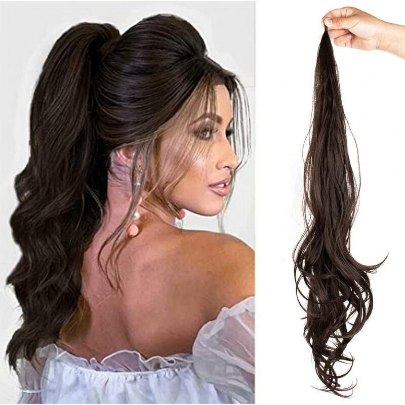 80cm Long Ponytail Wavy Curly Wigs Fluffy Colored Wig Piece Hair Extension Wigs Volume Wig Ponytail Natural Ponytail Extension