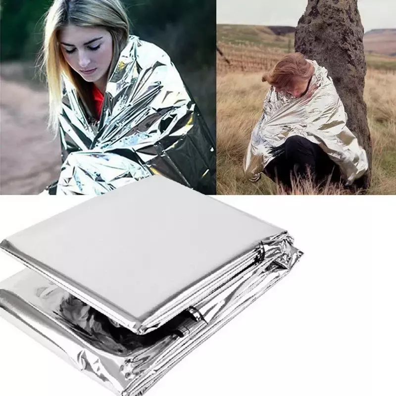 Emergency Blanket Outdoor Survival Rescue First Aid Foil Thermal Blanket Hypothermia Windproof Multi-use For Explore Camping