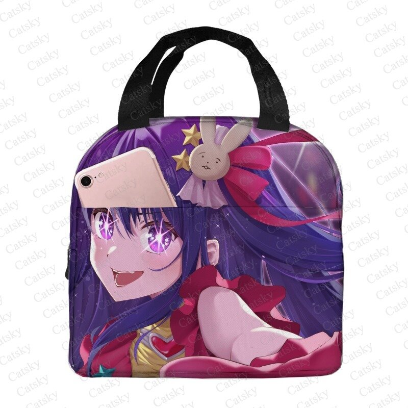 Oshi No Ko  anime Portable Aluminum Foil Thickened Insulated Lunch Bag Insulated Lunch Bag Waterproof Insulated Lunch Tote Bag