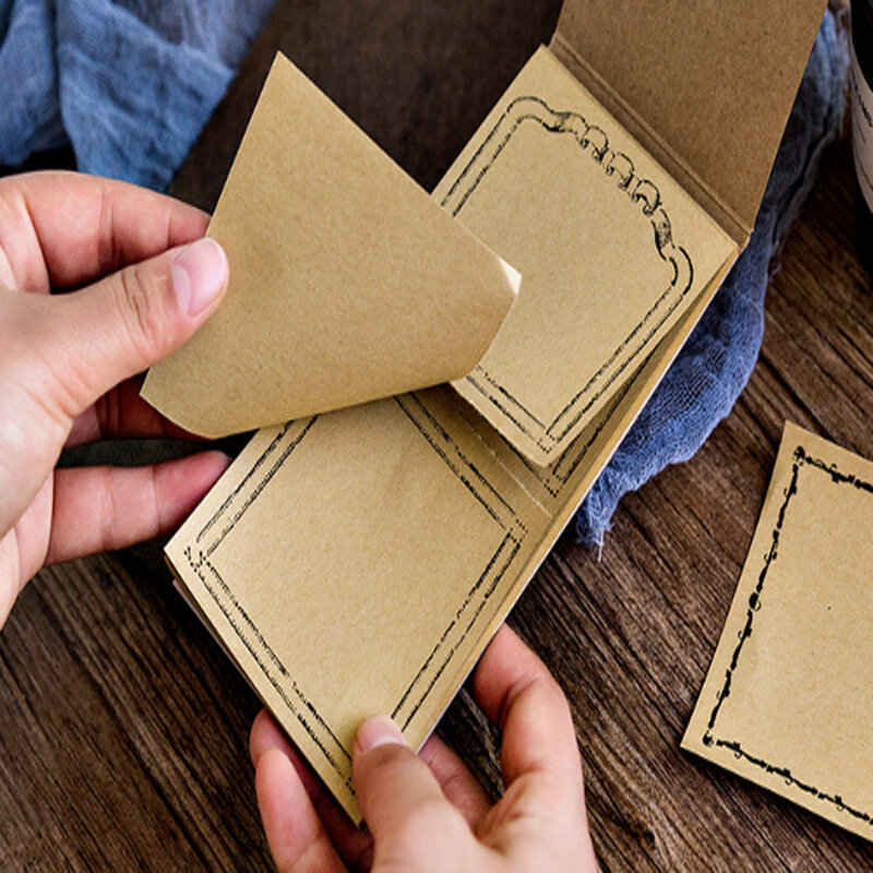 1 pacote/lote nova almofada de memorando vintage notas pegajosas material escolar de escritório planejador adesivos