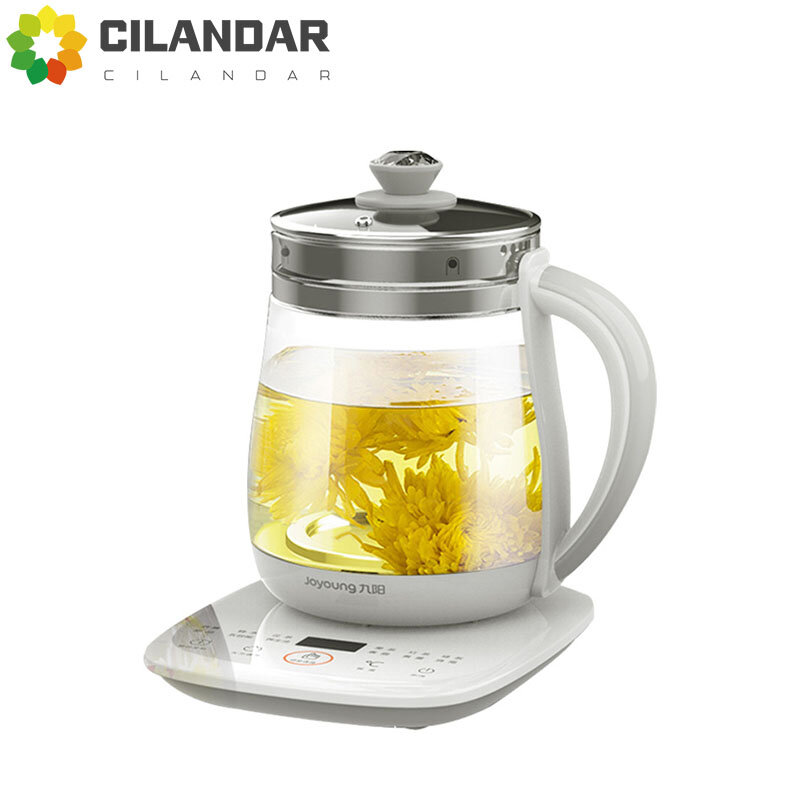 220V Jiuyang health pot multi-functional flower teapot glass stew tea pot 1.5L Portable Mini Multi Cooker Tea Dessert Cooker