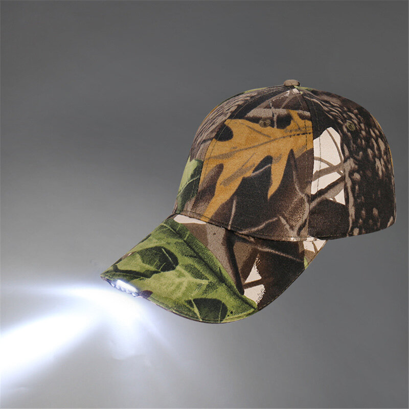 LED مصباح قبعة بطارية تعمل بالطاقة قبعة مع LED ضوء المصباح كشافات للخارجية الصيد الركض قبعة بيسبول التنزه قبعات