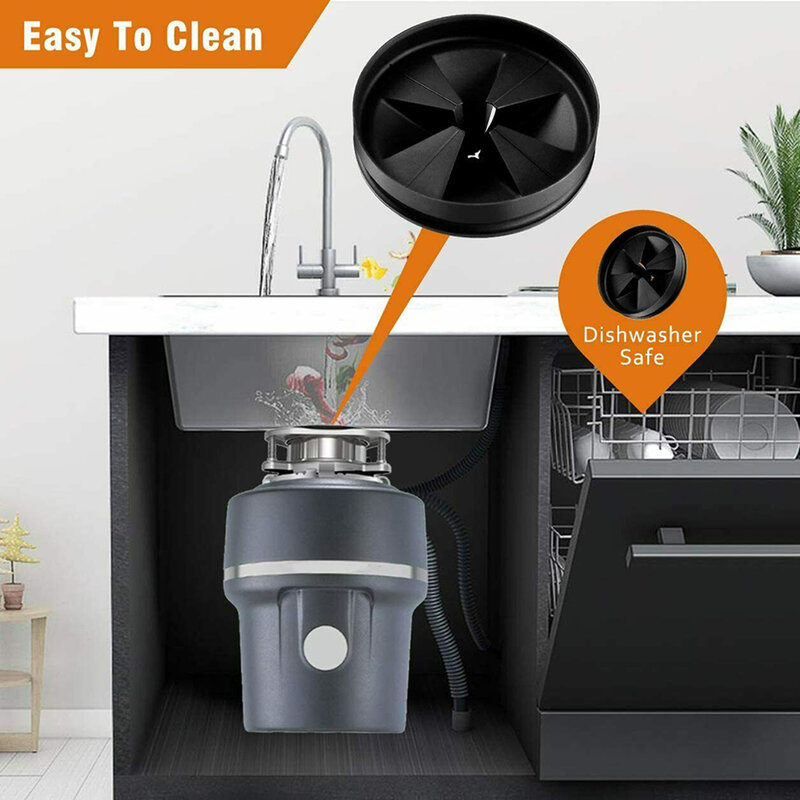 Flexível NBR borracha triturador de lixo, protetor respingo flexível, Smart Sink Baffle, silencioso Collar, descarte de peças, 80x40mm, 2pcs