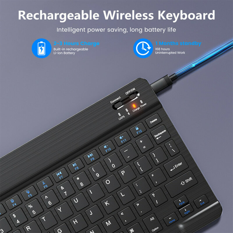 Беспроводная Bluetooth клавиатура мышь для IOS Android Windows планшет для iPad Air Mini Pro испанская Корейская португальская Русская клавиатура