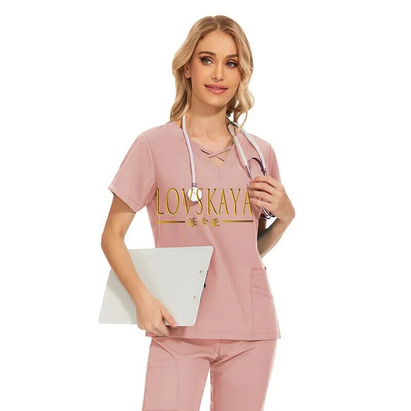 Рабочая форма, набор эластичной униформы медсестры, больничная медицинская одежда для ротовой красоты, Стоматологическая хирургическая униформа, одежда для мытья рук