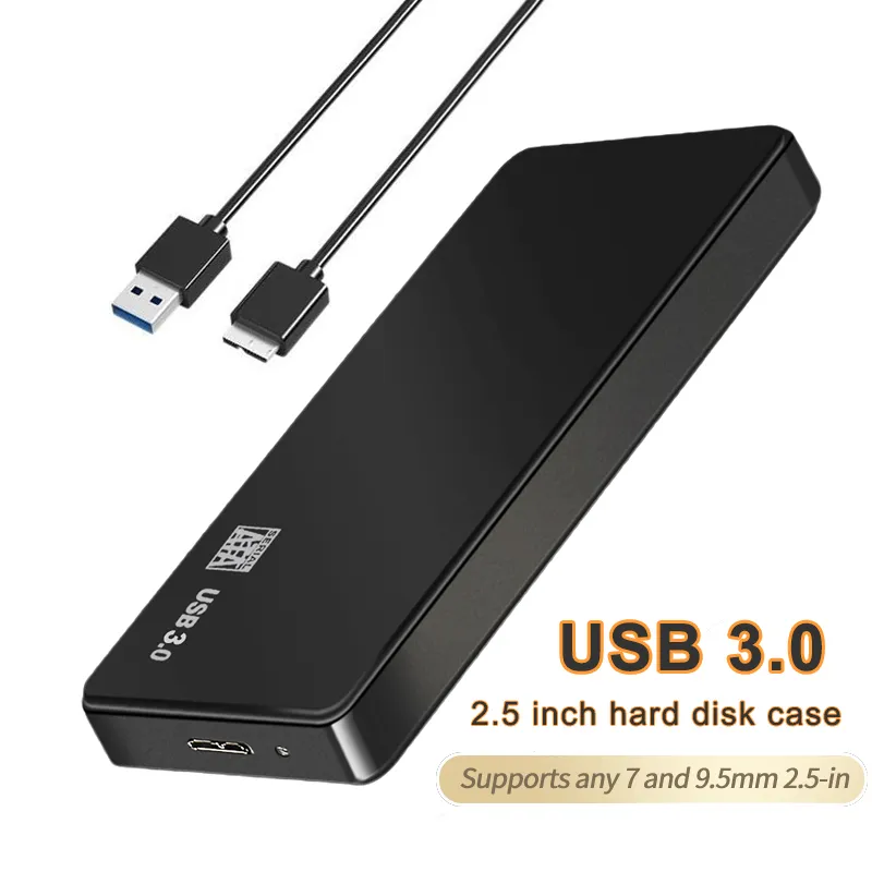 USB 3.0 a 2.5 Polegada Estojo de Disco Rígido, SATA HDD, Gabinete SSD, 5Gbps, Caixa de Disco Rígido Externo para PC, Laptop, Smartphone, PC