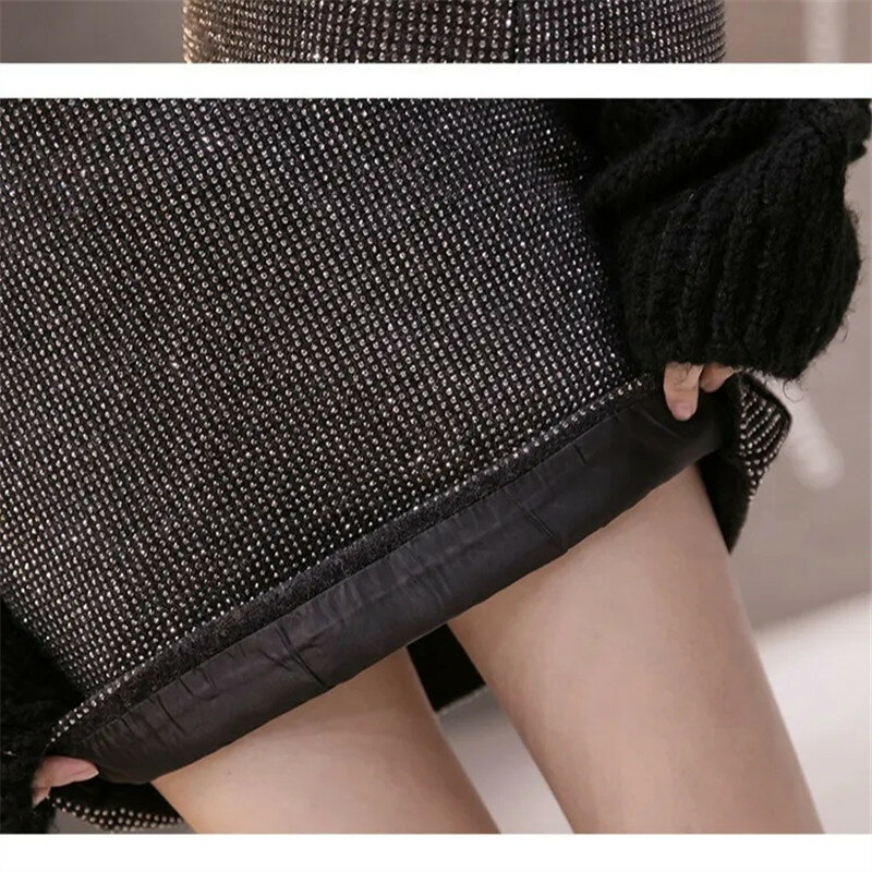 Saias das mulheres 2023 primavera verão nova moda temperamento cintura alta quente broca lantejoulas pacote hip a-line mini saias jupe femme
