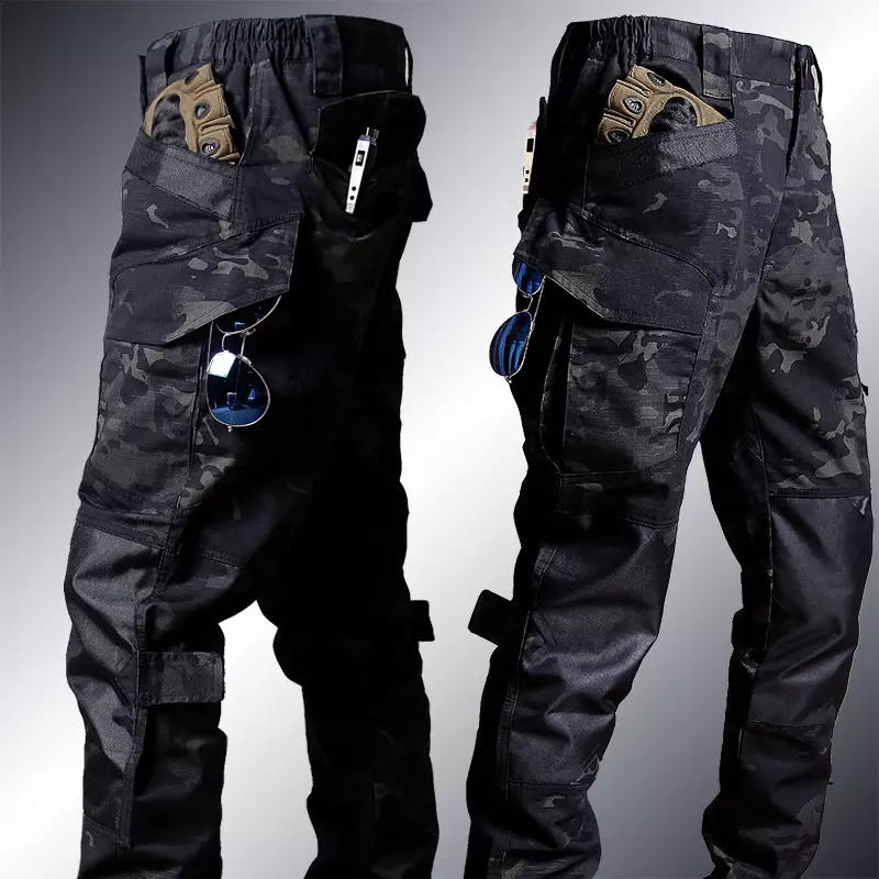 Conjuntos de sapo tático de camuflagem para homens, treinamento ao ar livre, tops militares resistentes ao desgaste, calças de carga, uniforme de combate