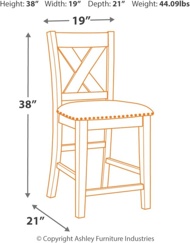 Фирменный барный набор из 2 стульев, дизайн Эшли кайтбрук, деревенский барный стул высотой 24,63 дюйма с обивкой, набор из 2, серый