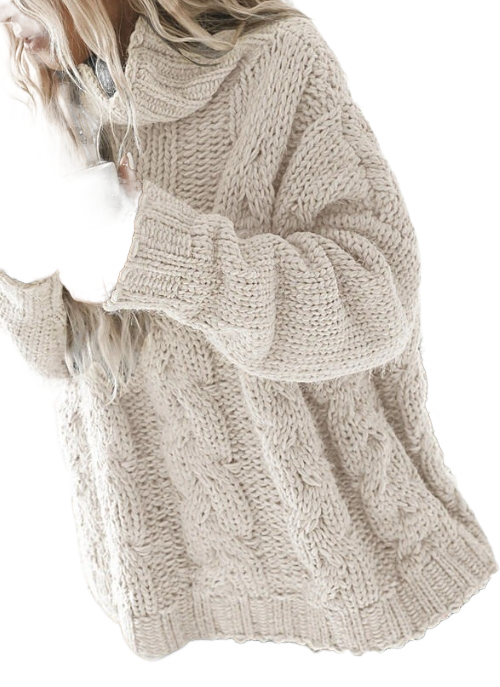 Mode Frauen Pullover Winter neue lässige einfarbige Pullover Pullover lang ärmel ige lose High Neck Strick y2k Kleidung