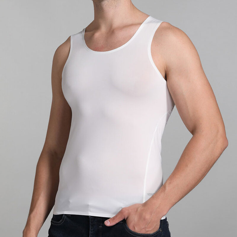 Ice InjSeamless-Maillot de corps élastique pour hommes, haut précieux, sous-vêtements respirants, t-shirt de sport pour jeunes, sous-vêtements de fitness basiques, été