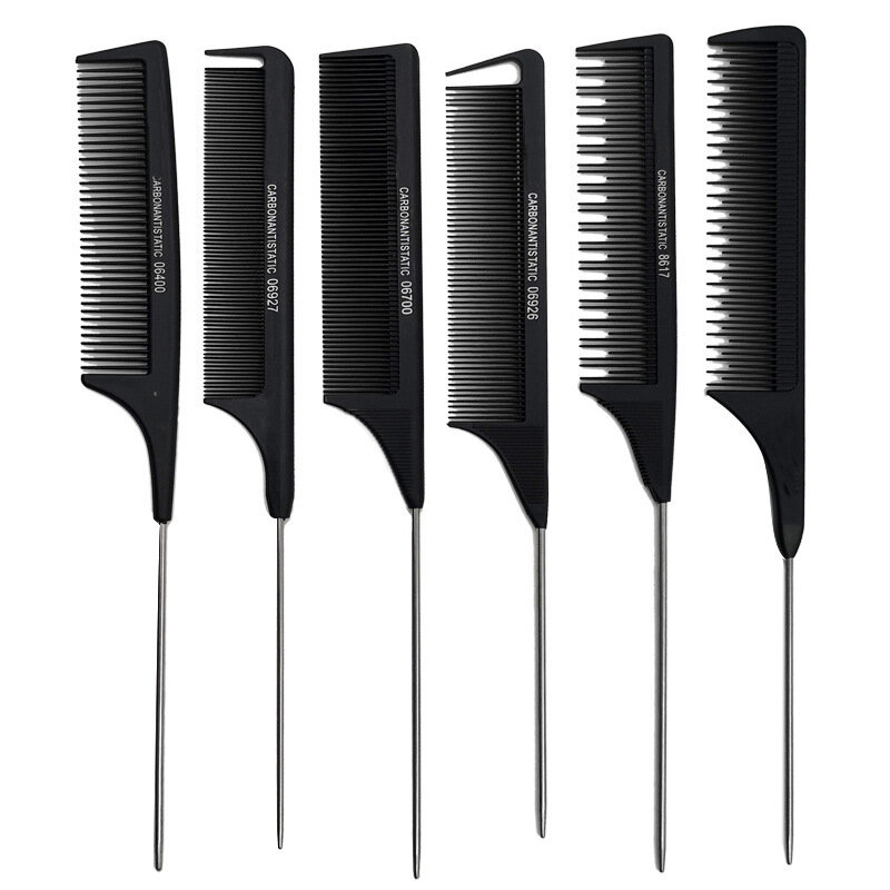 Profesjonalne grzebienie do włosów ze stali nierdzewnej grzebień do stylizowania do salonu z kolcami przybory do pielęgnacji i stylizacji włosów akcesoria fryzjerskie cienkie zęby