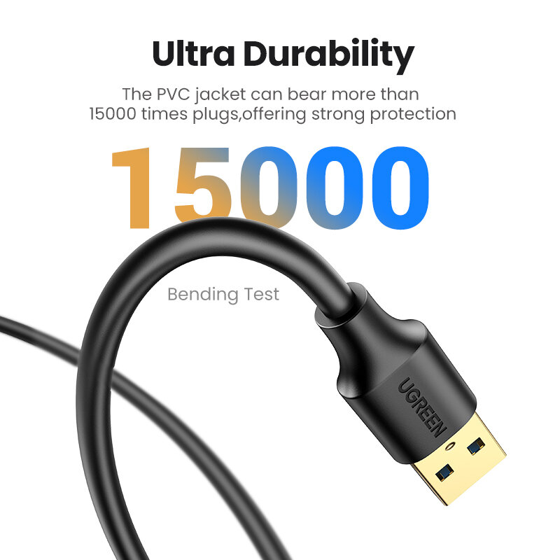 UGREEN Kabel Ekstensi USB Kabel USB 3.0 untuk Laptop PC TV Pintar Xbox One SSD USB 3.0 2.0 Kabel Perpanjangan Kabel Kecepatan Cepat Mini