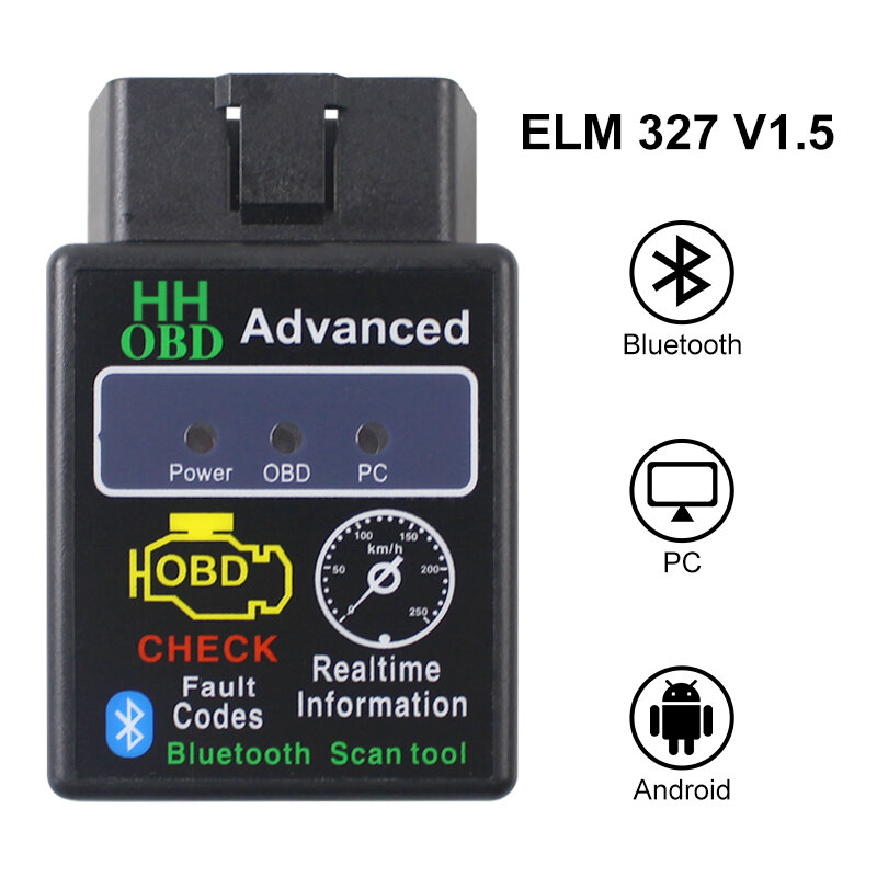 Bluetooth OBDII сканер Elm327 V1.5 считыватель кодов OBD2 диагностический инструмент диагностический сканер для Android IOS Windows ELM 327 сканер