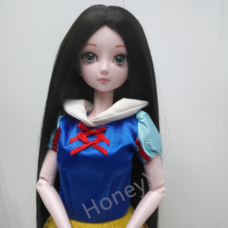 Bjd Doll Wig for 1/3 Accessories Middle Part Long Straight Wig Sythetic for 60cm Doll Hair DIY Toys