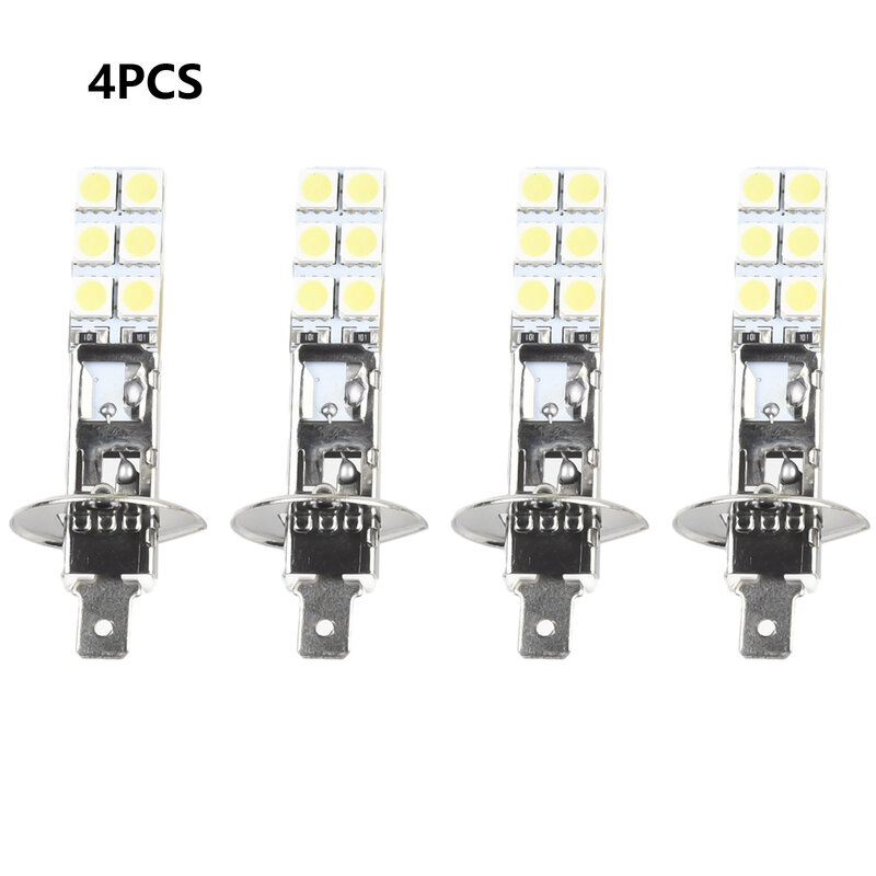 범용 안개등 교체용 램프, 슈퍼 화이트 DC12V-24V LED 헤드라이트 전구, 1800LM, 360 °, 4x5050, 6000K