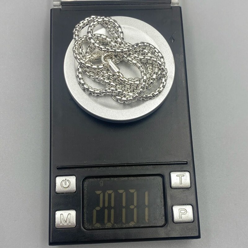 Solidny 925 srebrny okrągły naszyjnik z okrągłym pudełkiem o szerokości 3mm długość 55cm męski naszyjnik najlepszy prezent gorąca wyprzedaż