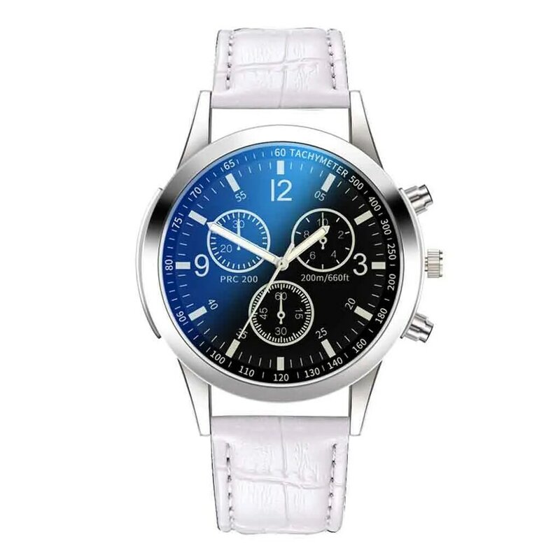 Montres de luxe à quartz pour hommes, cadran rond à six broches, horloge masculine, bracelet en cuir, montre sans fil rapide