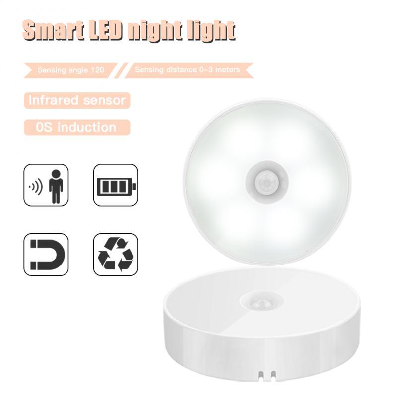 Sensore di movimento luce notturna sensore di luce del corpo intelligente ricarica USB lampada da notte uso camera da letto per cucina bagno armadio
