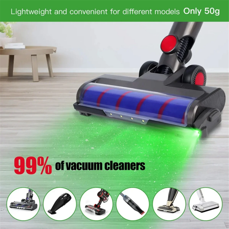 Lumières laser pour aspirateur, affichage de la poussière, lampe LED, clairement visible sous la lumière, pièces universelles pour aspirateur