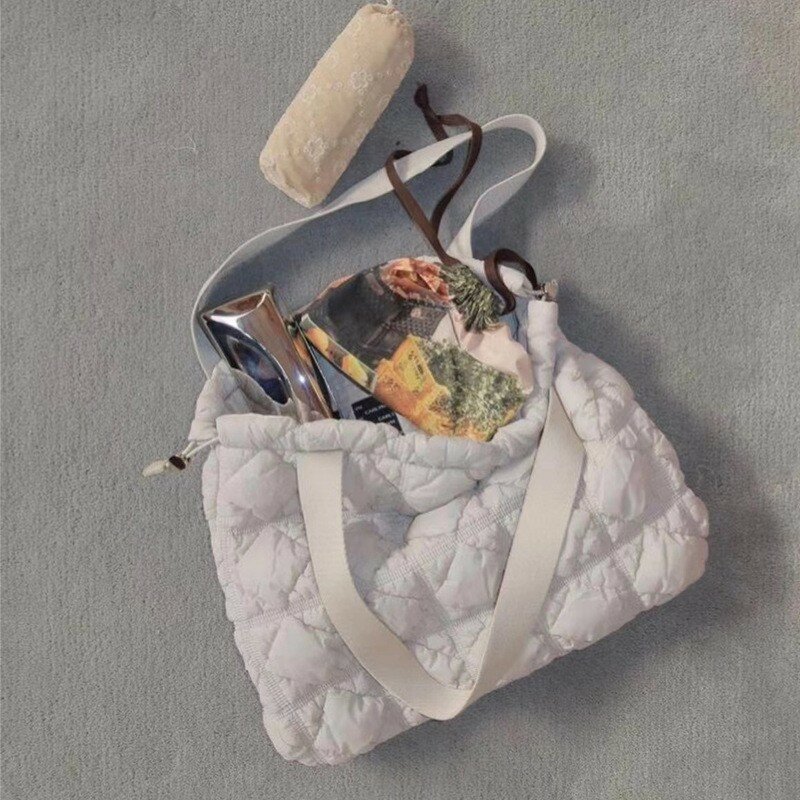 Новинка 2024, Женская вместительная сумка-тоут из пузырчатой ткани, сумка для покупок на одно плечо
