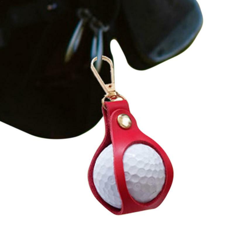 กระเป๋าหนังแขวนเอวใส่ลูกกอล์ฟขนาดเล็กพกพาได้สำหรับเก็บลูกกอล์ฟกระเป๋าใส่ลูกกอล์ฟสำหรับอุปกรณ์กอล์ฟ