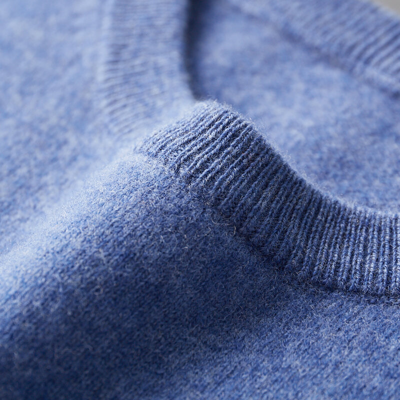 100% เสื้อกันหนาวผู้ชายแรกเสื้อผ้า Seamless Pullover ฤดูใบไม้ผลิและฤดูใบไม้ร่วงพื้นฐานหลวม Casual Cashmere ถักเสื้อกันหนาว