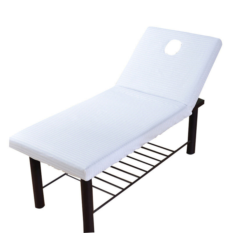 Reine Farbe Massage Tisch Bett Ausgestattet Blatt Elastische Volle Abdeckung Gummi Band Massage SPA Behandlung Bett Abdeckung mit Gesicht Atem loch
