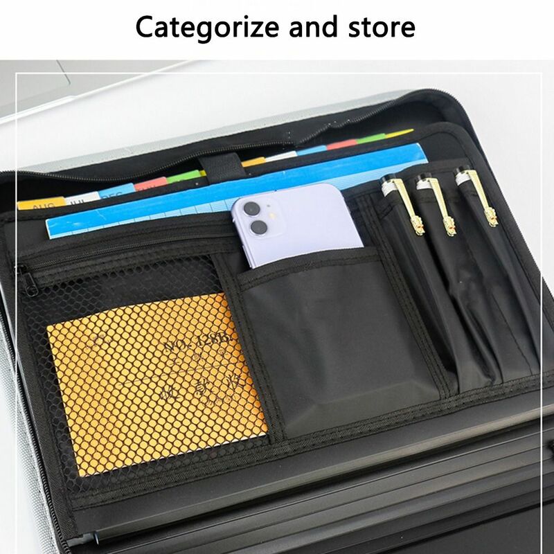 Akordion File Organizer tahan air ritsleting aman 13 kantong kertas Organizer Folder tab warna-warni kapasitas lebih besar