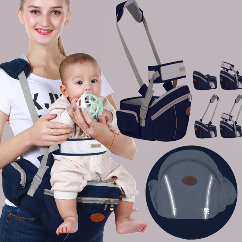 Marsupio con seggiolino per l'anca ergonomico neonato bambini cinghie multiuso Sling Wrap Cotton Baby Waist sgabello Carrier 0-36M