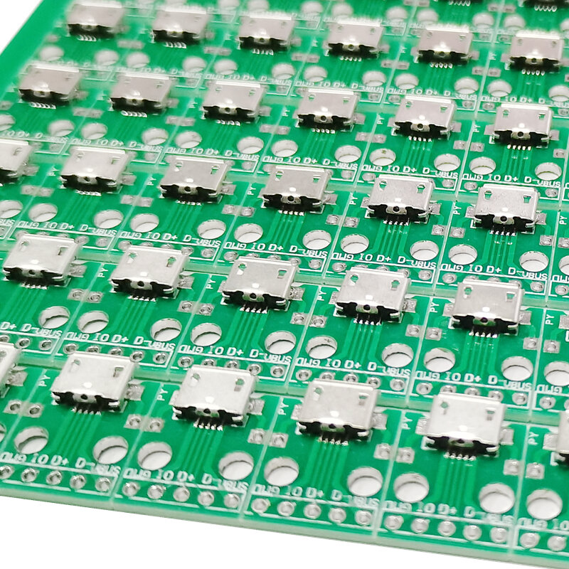 10 buah adaptor mikro USB ke DIP 5Pin Female modul konektor Panel papan Wanita 5-Pin Pinboard B tipe PCB 2.54 MM