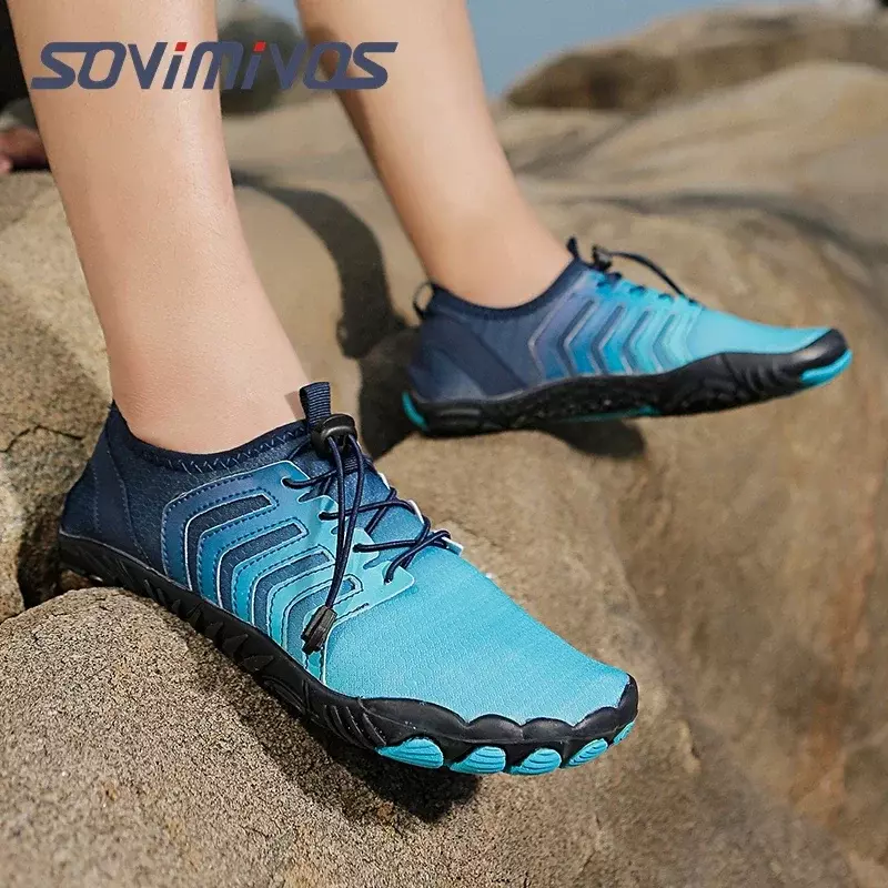 Sapatos de água seca rápida respirável para homens, sapatos de praia descalços, tênis esportivos, rio, whtie, mar, aqua