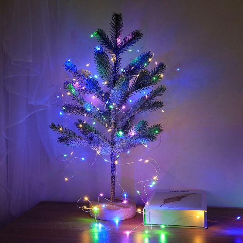 Mini Cadena de luces LED de hadas alimentada por batería, alambre de cobre, luces centelleantes para dormitorio, fiesta, Navidad, decoración de boda
