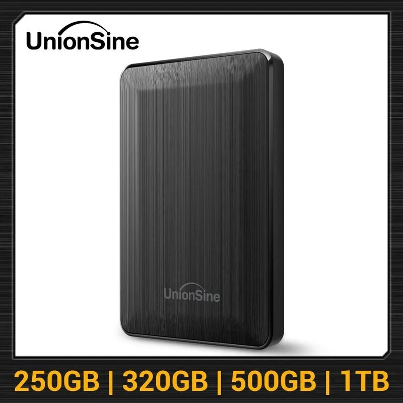 Unionsine hdd 2,5 zoll tragbare externe festplatte 250gb 320gb 500gb 1tb usb 3,0 speicher kompatibel für pc mac desktop macbook