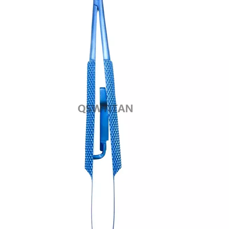 Barreira Titanium Alloy Needle Holder, Instrumento cirúrgico oftálmico sem bloqueio, Bloqueio curvo