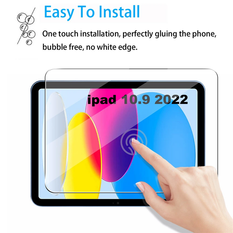 Per iPad 10th Gen 10.9 pollici 2022 proteggi schermo in vetro temperato A2696 A2757 A2777 pellicola protettiva trasparente antigraffio per Tablet